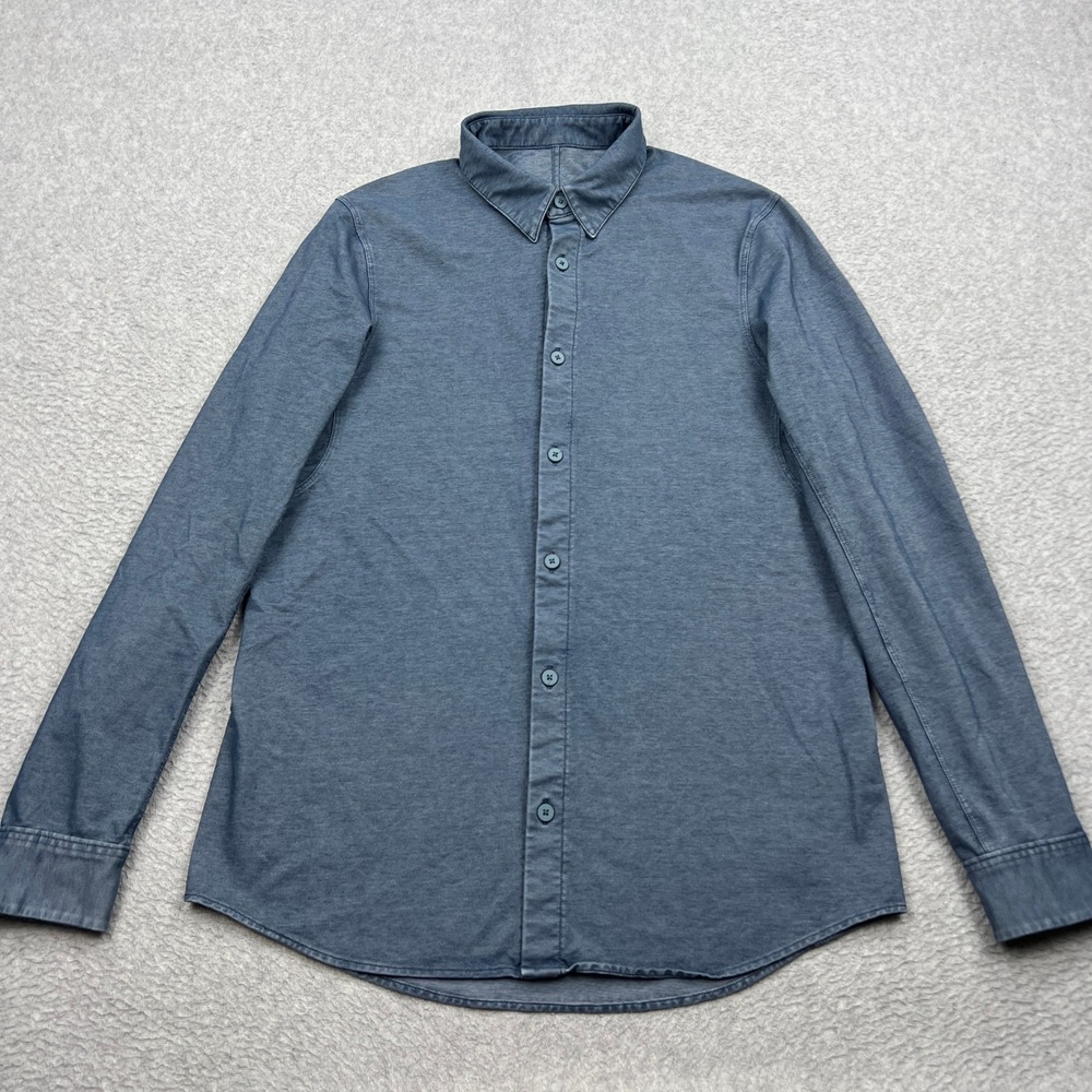 Lululemon Commission Long Sleeve Shirt Men's Small* Blue Enzyme Button Up M3DJOS
